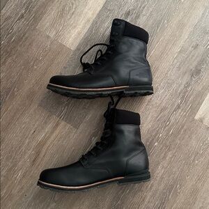 THE NORTH FACE 100 Gram Black Leather Boots Lace-Up SIZE 14 MEN’S Rugged Outdoor